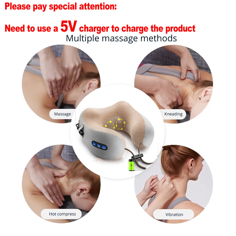 U-Shaped Portable Electric Neck Massager Pillow - Pit Stop Electrics Shop